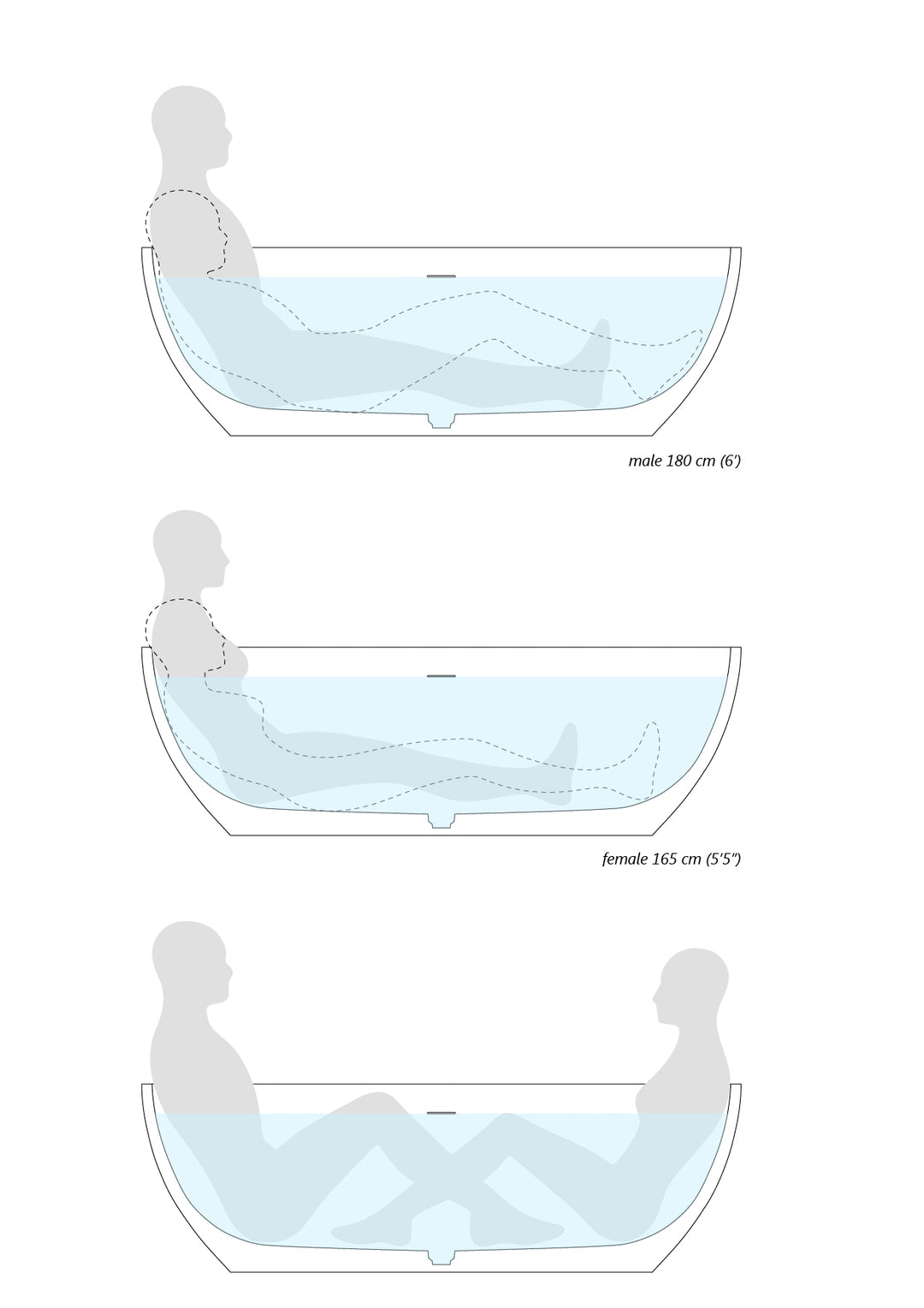 Aquatica Corelia Black-White Freestanding Solid Surface Bathtub