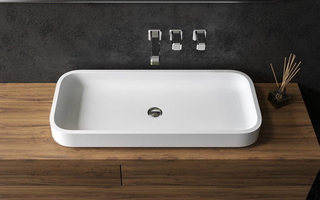 Solace-B White Rectangular Vessel Sink