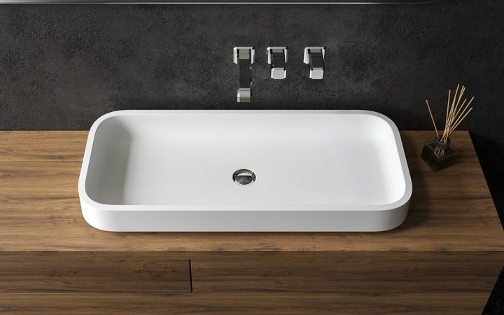 Solace-B White Rectangular Vessel Sink