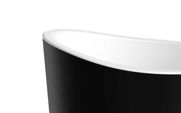 True Ofuro Mini Black-White Freestanding Solid Surface Bathtub