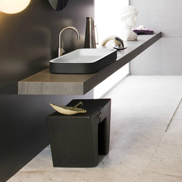 Solace-B Black-White Rectangular Vessel Sink