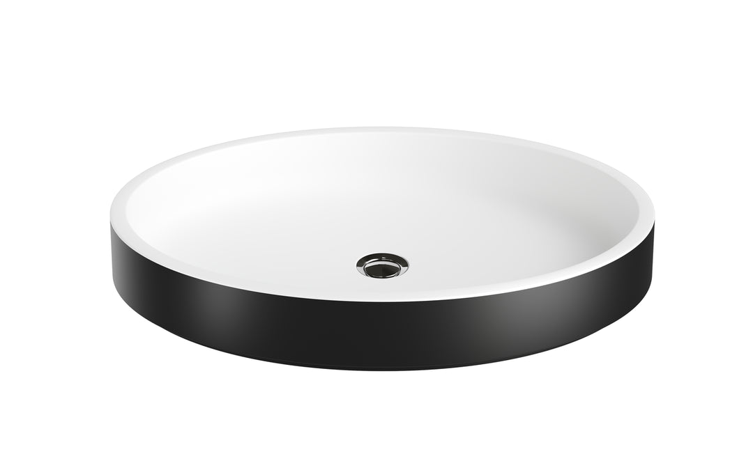 Solace Black-White Oval Vessel Sink