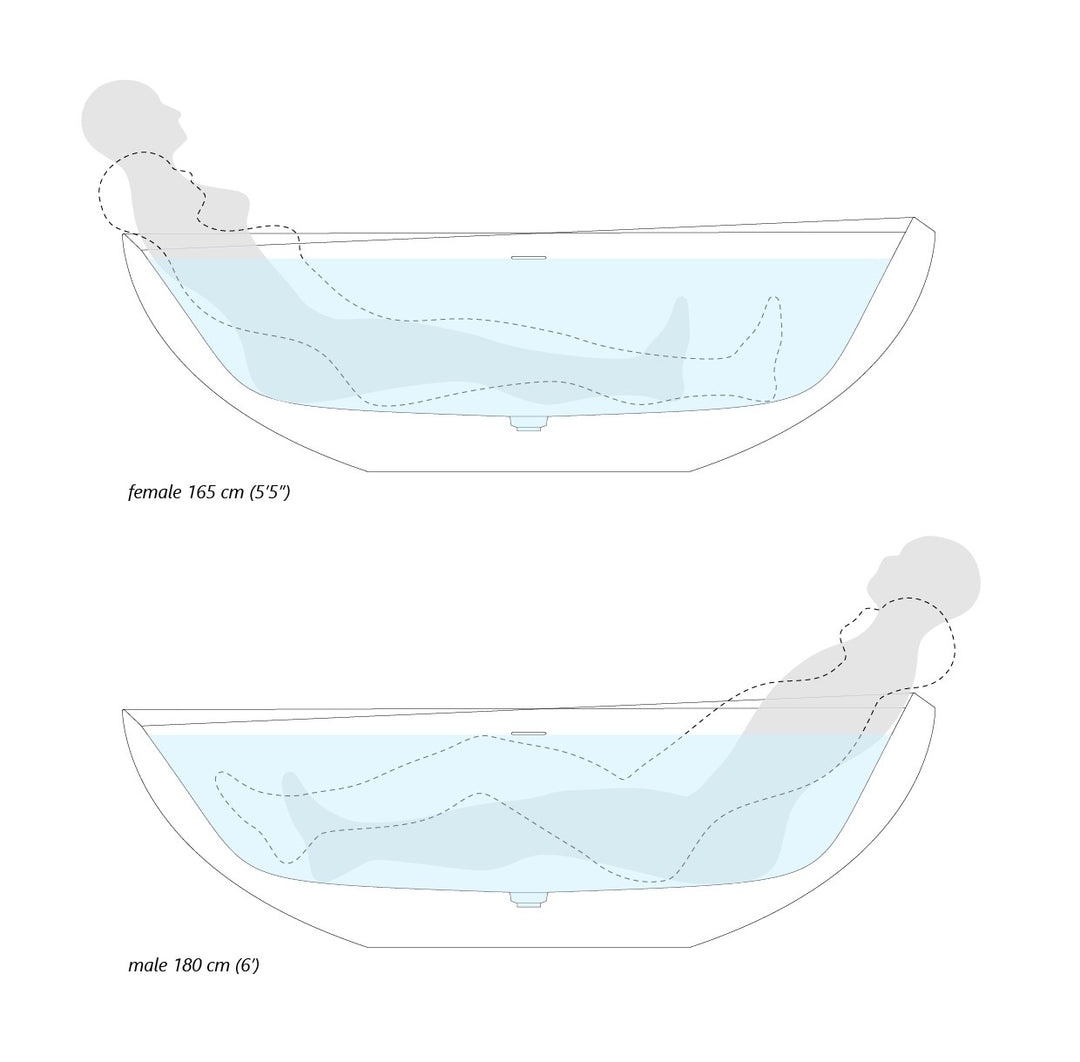 Illusion Black Freestanding Solid Surface Bathtub