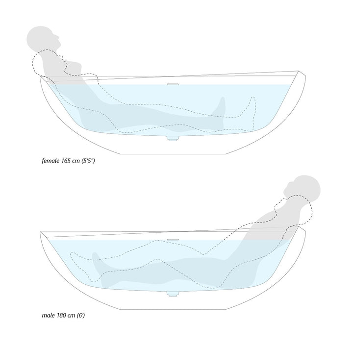 Illusion Black Freestanding Solid Surface Bathtub