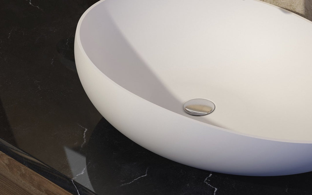 Spoon 2 White Stone Vessel Sink