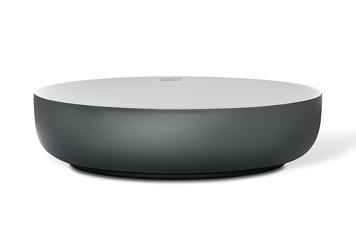 Aurora Gunmetal-White Oval Vessel Sink