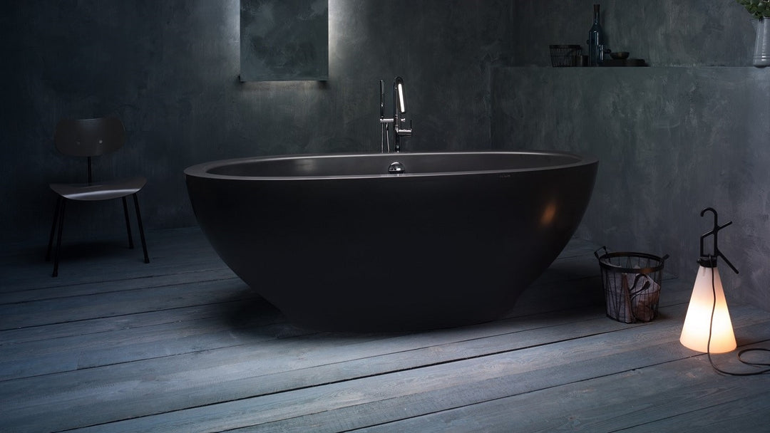 Karolina 2 Black Freestanding Solid Surface Bathtub
