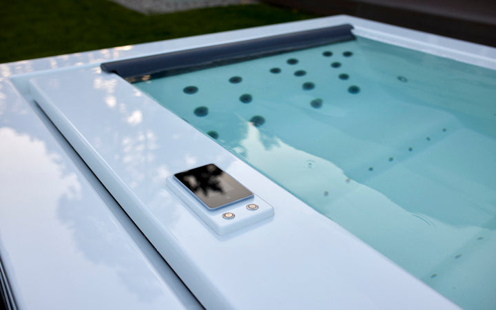 Downtown Infinity Spa w White Composite Siding (fmr. Maridur)