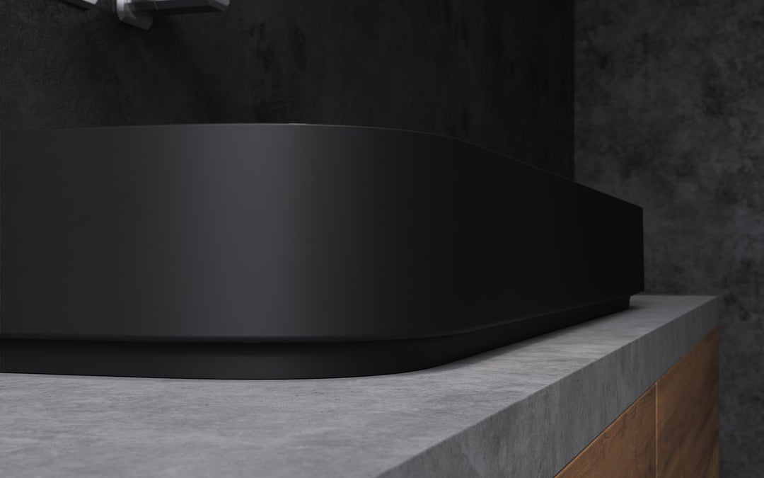 Solace-A Black-White Rectangular Vessel Sink