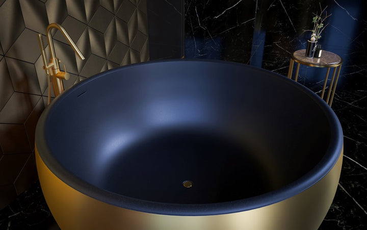 Aura Mini Victorian Gold-Black Freestanding Solid Surface Bathtub
