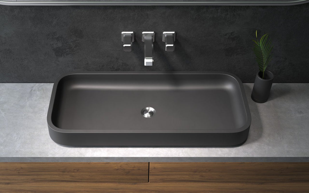 Solace-B Black Rectangular Vessel Sink
