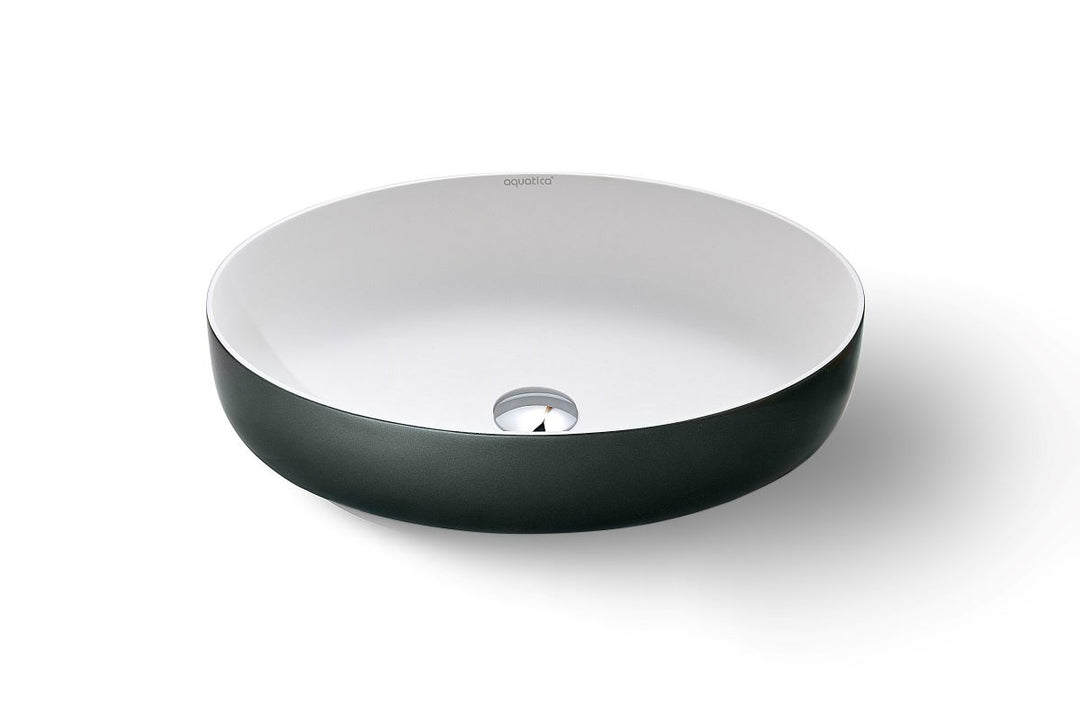 Aurora Gunmetal-White Oval Vessel Sink