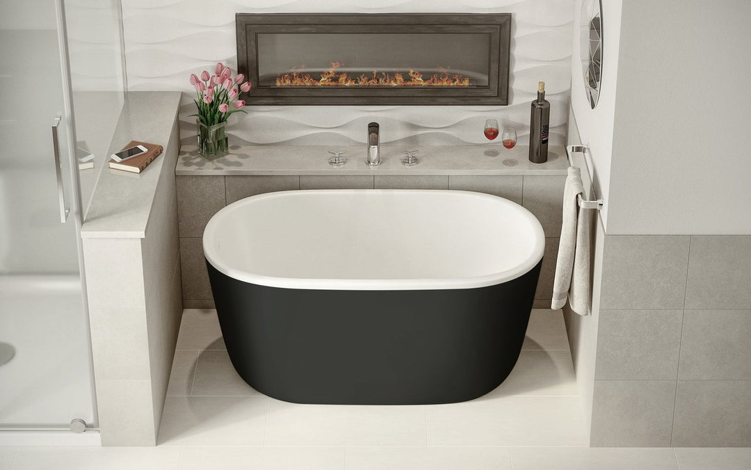 Lullaby Nano Black-White Freestanding Solid Surface Bathtub