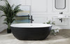 Aquatica Corelia Black-White Freestanding Solid Surface Bathtub