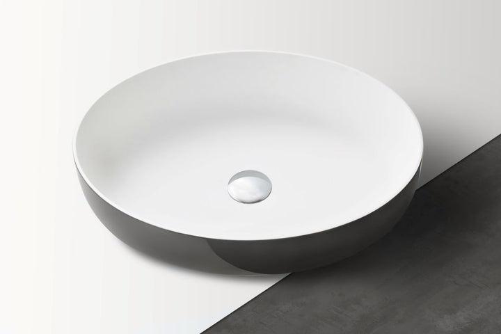 Aurora Gunmetal-White Supergloss Oval Vessel Sink
