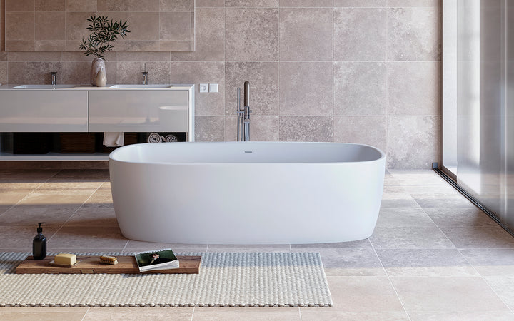 Aquatica Coletta White Freestanding Solid Surface Bathtub