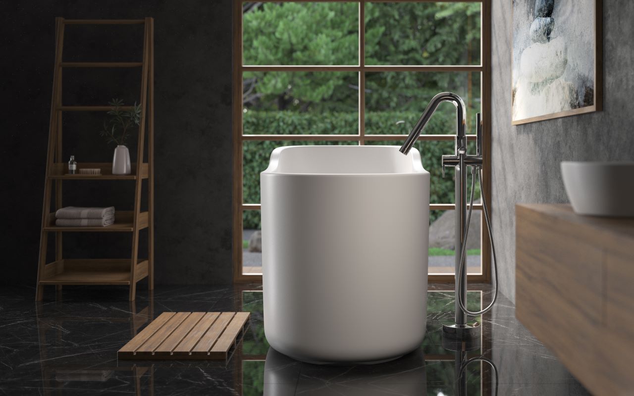 Shop the Aquatica True Ofuro, a white freestanding ofuro soaking
