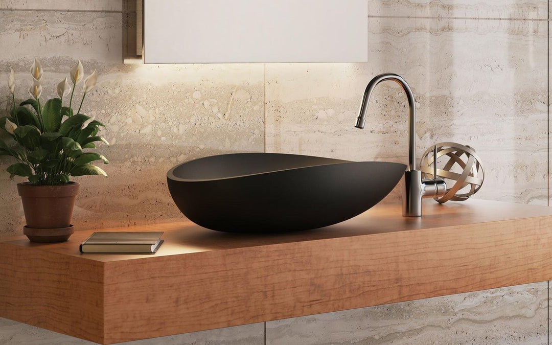 Lotus Black Stone Vessel Sink