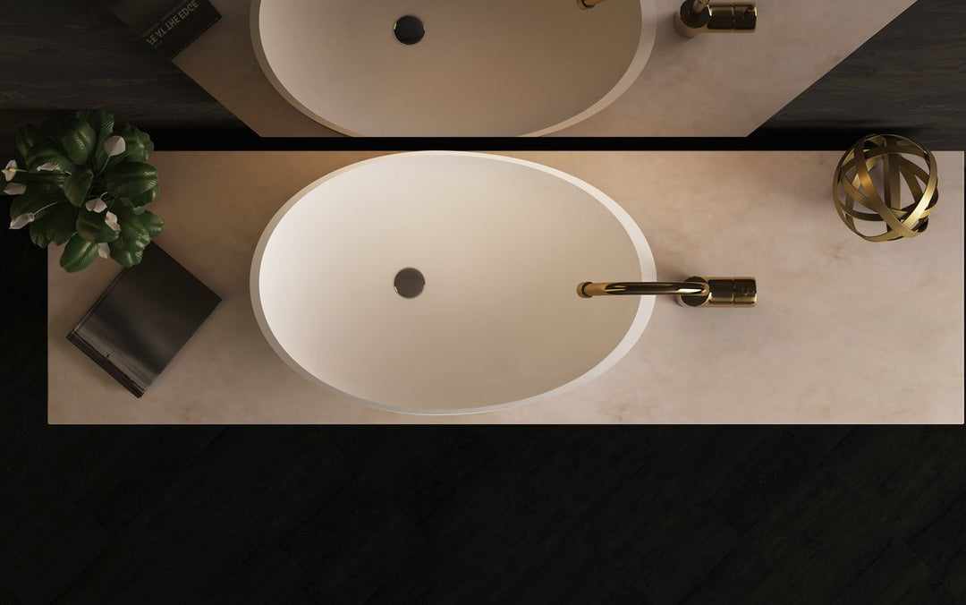 Lotus White Stone Vessel Sink