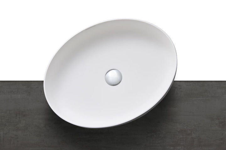 Aurora Gunmetal-White Supergloss Oval Vessel Sink