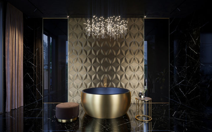Aura Mini Victorian Gold-Black Freestanding Solid Surface Bathtub