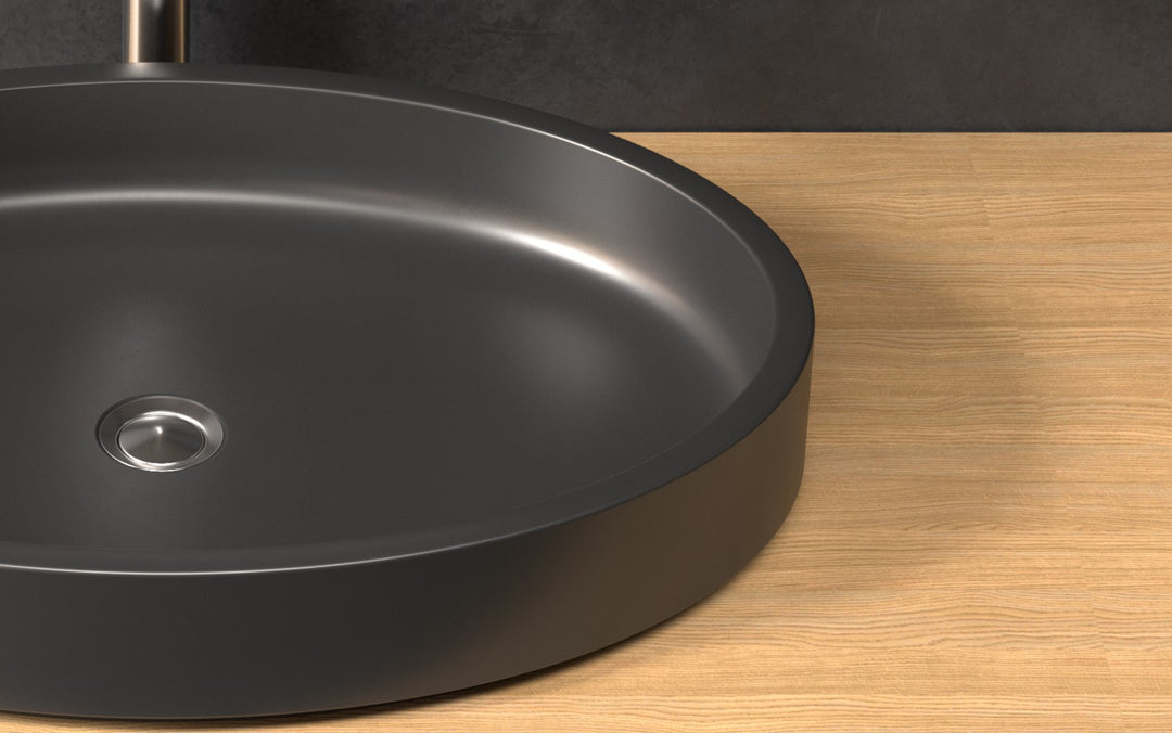 Solace Black Oval Vessel Sink