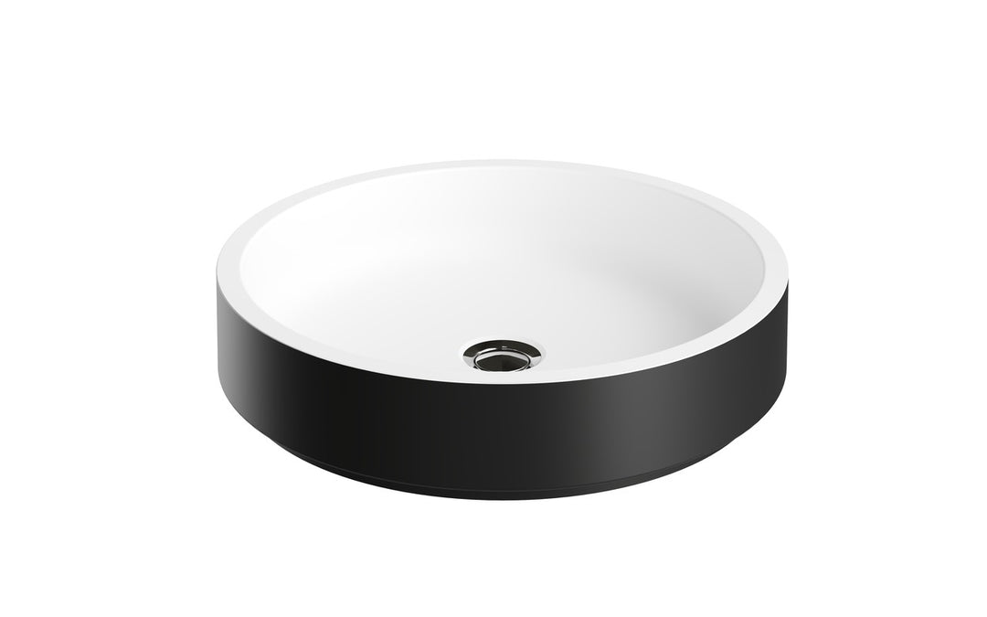 Solace-A Plus Black-White Round Vessel Sink