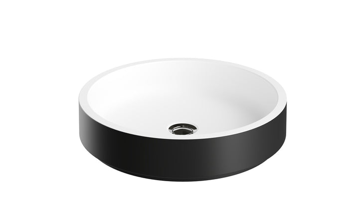 Solace-A Plus Black-White Round Vessel Sink