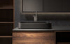 Solace-A Black Rectangular Stone Vessel Sink