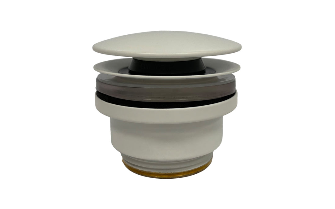 Euroclicker 3S Sink Drain (Matte White) Full Assembly