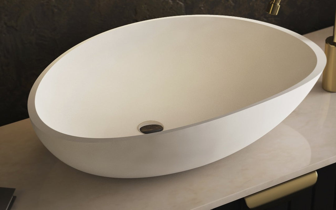 Lotus White Stone Vessel Sink