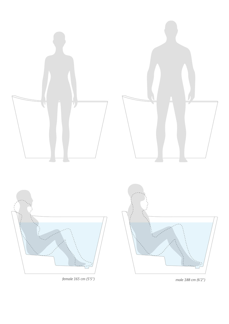 True Ofuro Wood Freestanding Solid Surface Bathtub