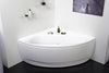 Aquatica Olivia-B White Small Acrylic Corner Freestanding Soaking Bathtub