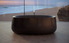 Aquatica Leah Matte Black Freestanding Soaking Solid Surface Bathtub