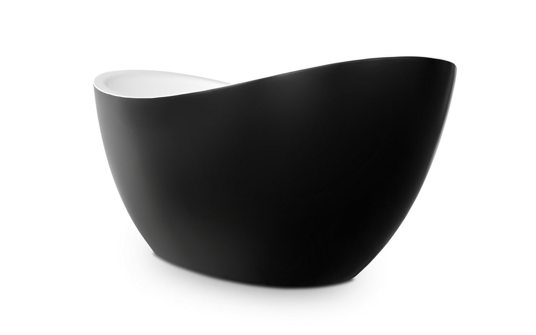 Lillian Black-White Freestanding Solid Surface Bathtub