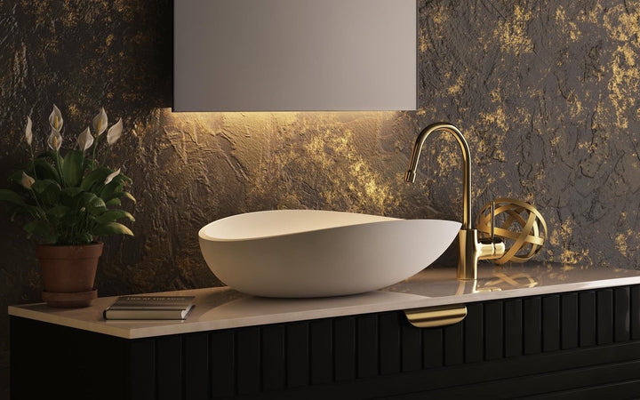 Lotus White Stone Vessel Sink