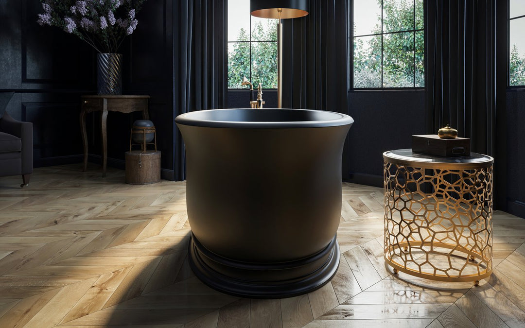 Aquatica Aphrodite-Black Freestanding Solid Surface Bathtub