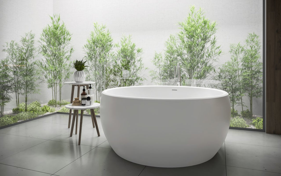Aura Mini White Stone Bathtub