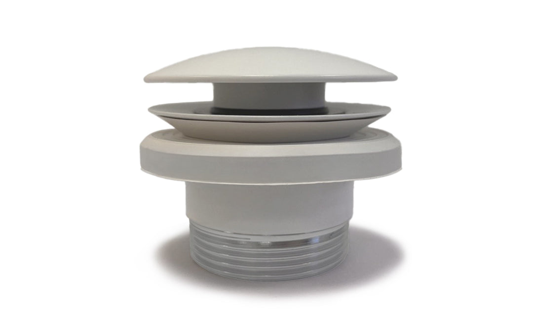 Euroclicker 3 Bathtub Drain (Matte White) Full Assembly