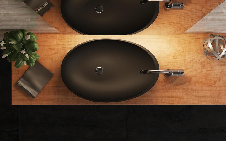 Lotus Black Stone Vessel Sink