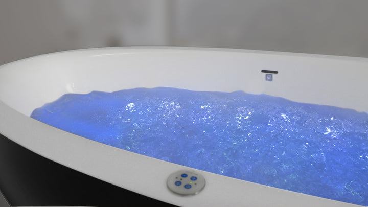 Sensuality Mini Black-White Relax Freestanding Solid Surface Bathtub