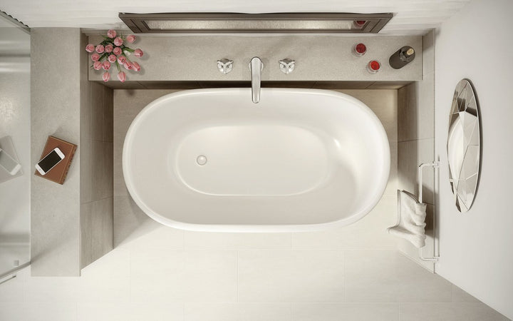 Lullaby Nano Black-White Freestanding Solid Surface Bathtub