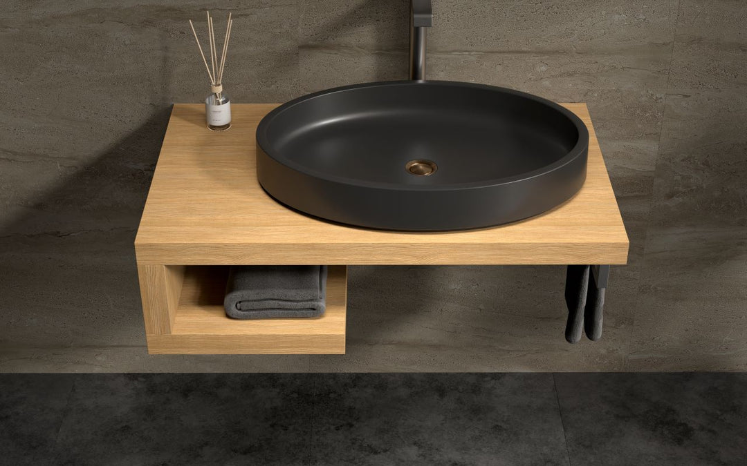 Solace Black Oval Vessel Sink