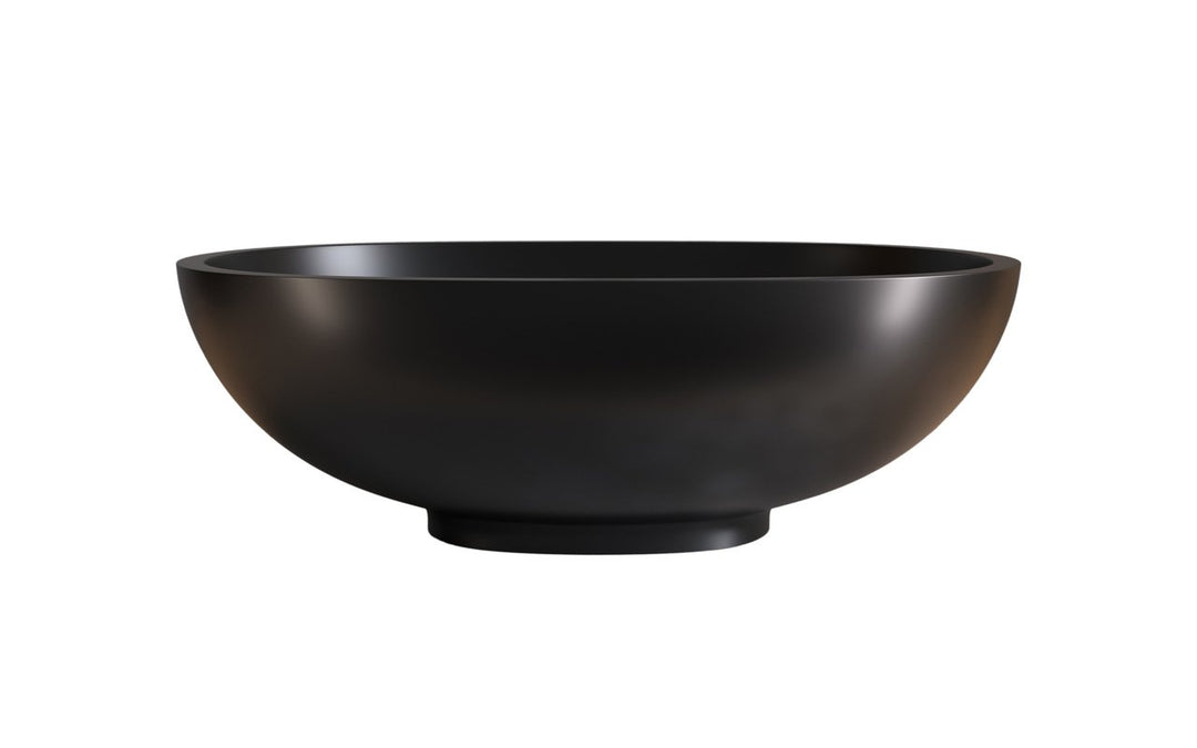 Karolina Black Oval Stone Vessel Sink