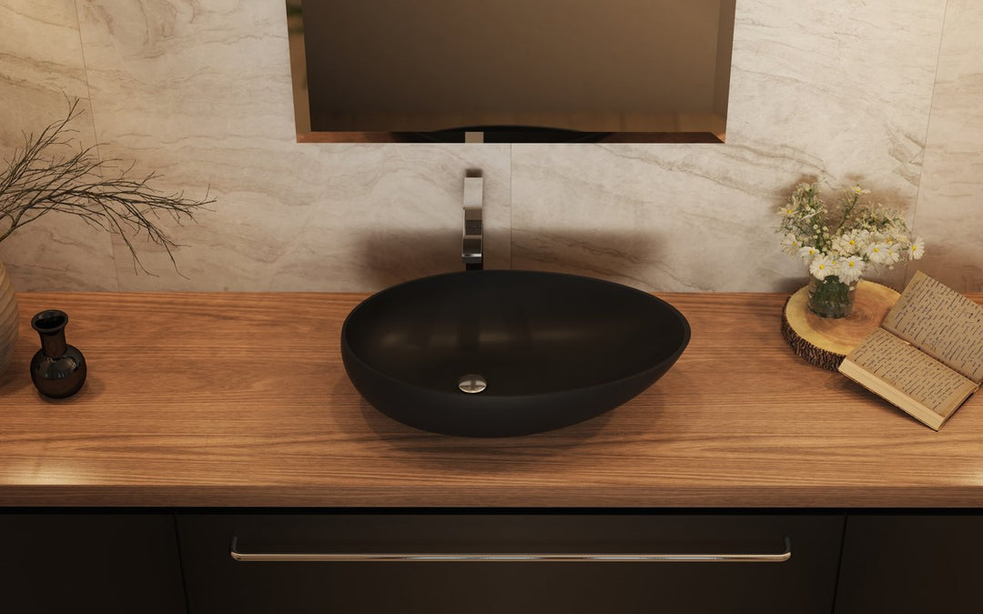 Spoon 2 Black Stone Vessel Sink