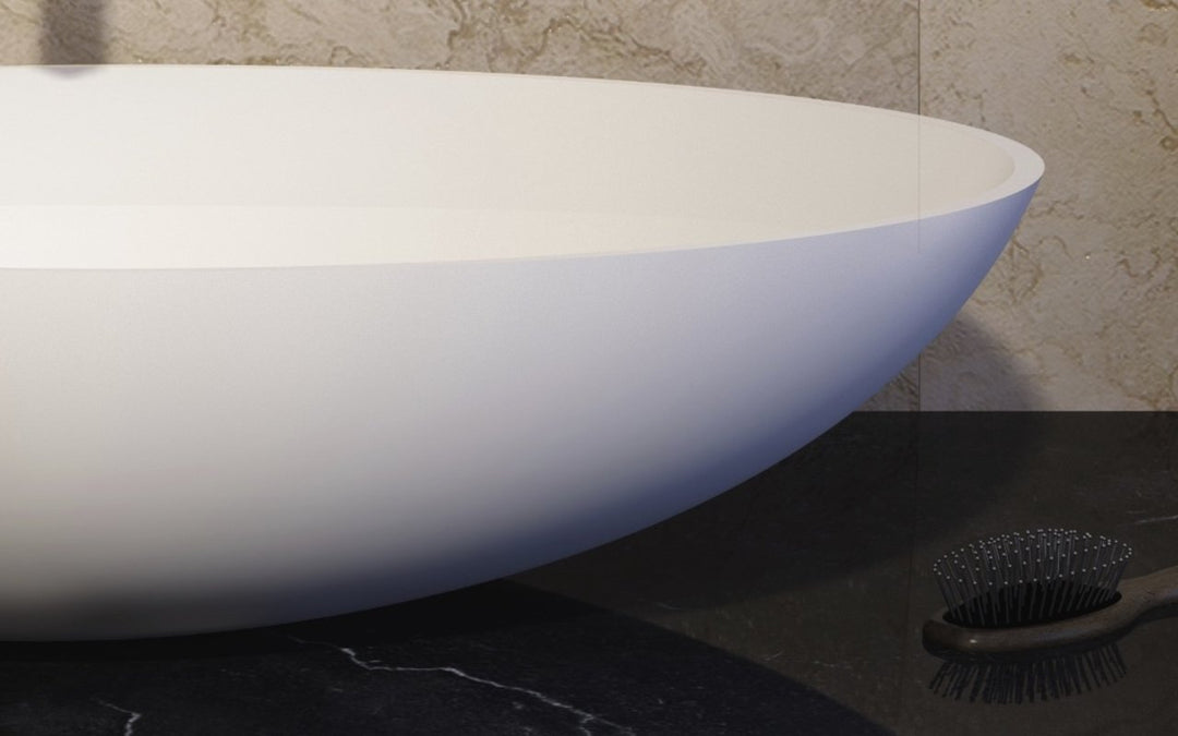 Spoon 2 White Stone Vessel Sink