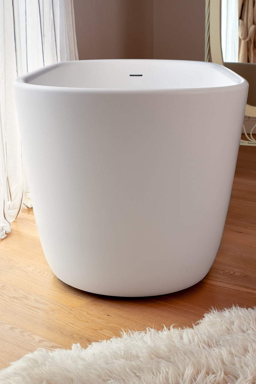 Lullaby Mini-Wht Freestanding Solid Surface Bathtub | Aquatica USA ...
