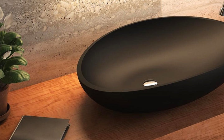 Lotus Black Stone Vessel Sink