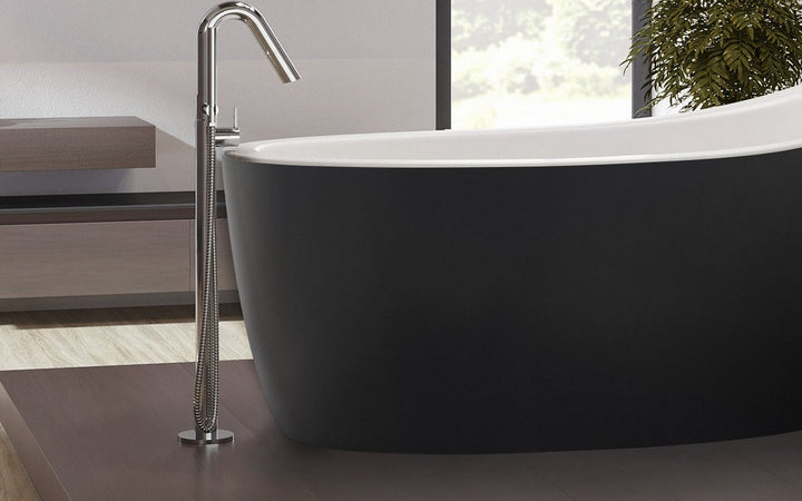 Emmanuelle 2 Black-White Freestanding Solid Surface Bathtub