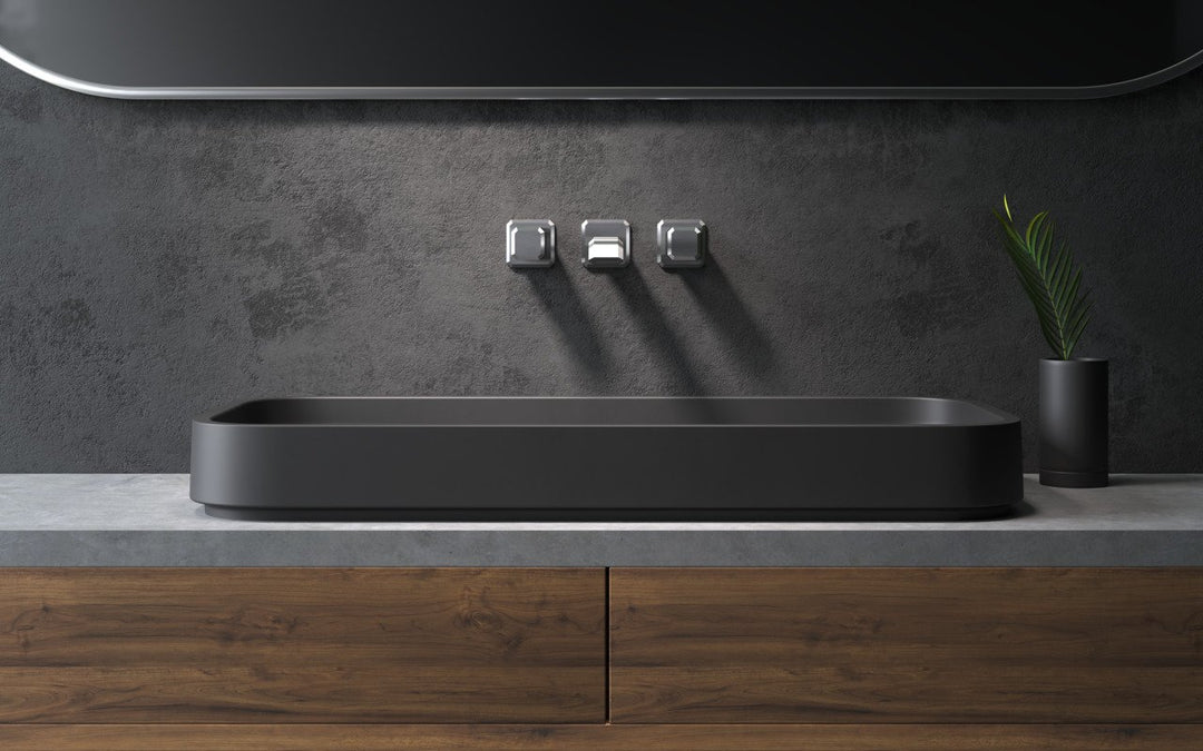 Solace-B Black Rectangular Vessel Sink